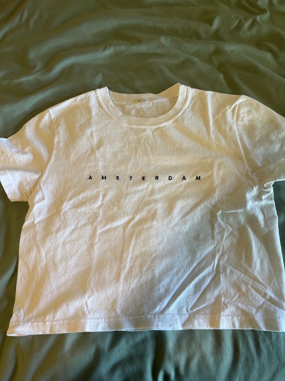 Brandy Melville White Short Sleeve 'Amsterdam' Tee